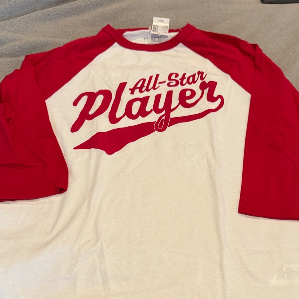 The Children's Place Red & White All-Star Player Raglan Tee